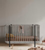 Solid Wood Crib in Grey Colour with Convertible Bed