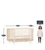 Solid Wood Crib in Natural Polish with Convertible Bed