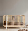 Solid Wood Crib in Natural Polish with Convertible Bed