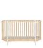 Solid Wood Crib in Natural Polish with Convertible Bed