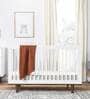 Solid Wood Crib in Bright White Colour with Convertible Bed
