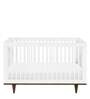 Solid Wood Crib in Bright White Colour with Convertible Bed