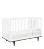 Solid Wood Crib in Bright White Colour with Convertible Bed