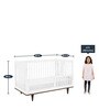 Solid Wood Crib in Bright White Colour with Convertible Bed