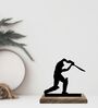 Cricket Batsman Black Mango Wood & Iron Figurine