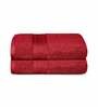 Red Solid 500 GSM Cotton Bath Towels (Set of 2)