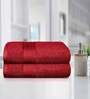 Red Solid 500 GSM Cotton Bath Towels (Set of 2)
