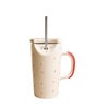 Crimson Ceramic Sipper with Steel Straw