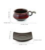 Crimson Mascarene 150ml Black (Set of 12) Ceramic Tea Cup & Saucer Set