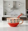 Crimson Red Ceramic Bowl Set of 3