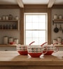 Crimson Red Ceramic Bowl Set of 3