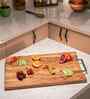 CrispEdge Acacia Wood Chopping Board with Metal Handle
