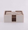 Criss Cross Brown & White MDF (Set of 5) Table Coaster