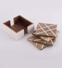 Criss Cross Brown & White MDF (Set of 5) Table Coaster