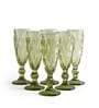 Criss Light Green Stem Glass Set Of 6