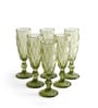 Criss Light Green Stem Glass Set Of 6