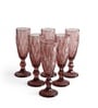 Criss Purple Stem Glass Set Of 6