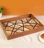 Crisscross Black & White MDF Wood Rectangle Serving Trays