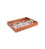 Crisscross Black & White MDF Wood Rectangle Serving Trays