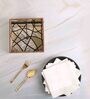Crisscross Collection Blue & White Wood Tissue Holder