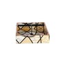 Crisscross Collection Blue & White Wood Tissue Holder