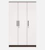 Sora 3 Door Wardrobe In Dark Elm & Frosty White Color With Drawer