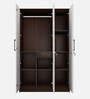 Sora 3 Door Wardrobe In Dark Elm & Frosty White Color With Drawer