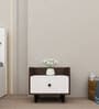 Sora Bedside Table in Dark Elm & Frosty White Color