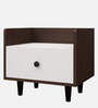 Sora Bedside Table in Dark Elm & Frosty White Color