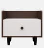 Sora Bedside Table in Dark Elm & Frosty White Color