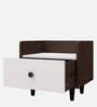 Sora Bedside Table in Dark Elm & Frosty White Color
