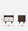 Sora Bedside Table in Dark Elm & Frosty White Color