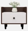 Sora Bedside Table in Dark Elm & Frosty White Color