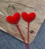 Crochet Red Heart Shaped Love Sticks Valentine Day Gift