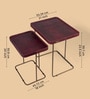 Croco Leather Nest Of Tables In Burgundy Finish (Set Of Two)