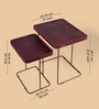 Croco Leather Nest Of Tables In Burgundy Finish (Set Of Two)