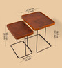 Croco Leather Nest Of Tables In Tan Finish (Set Of Two)