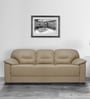 By Muebles Casa Croma Leatherette 3 Seater Sofa in Light Beige Colour