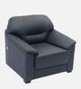 Croma Leatherette 1 Seater Sofa in Dark Blue Colour