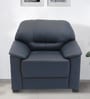 Muebles Casa Croma Leatherette 1 Seater Sofa in Dark Blue Colour