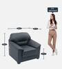 Croma Leatherette 1 Seater Sofa in Dark Blue Colour