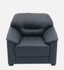 Croma Leatherette 1 Seater Sofa in Dark Blue Colour