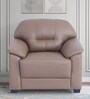 Muebles Casa Croma Leatherette 1 Seater Sofa in Tan Brown Colour