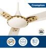 Crompton Aura 2 Designer 2D Antidust Brocade 1200 Mm Ceiling Fan (Pearl White)