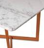 Cross Marble  6 Seater Dining Set in Metallic Copper Finish with Bench