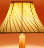 Cross Pleated Cotton Wooden Floor Lamp
