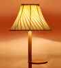 Cross Pleated Cotton Wooden Floor Lamp