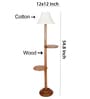 Cross Pleated Cotton Wooden Floor Lamp