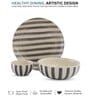 Crosswalk Grey Striped White Ceramic (Set of 14)