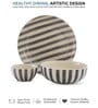 Crosswalk Grey Striped White Ceramic 10 Pc Dinner Set